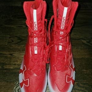 Underamour Red Plastic Cleats Multiple Sizes NWOB